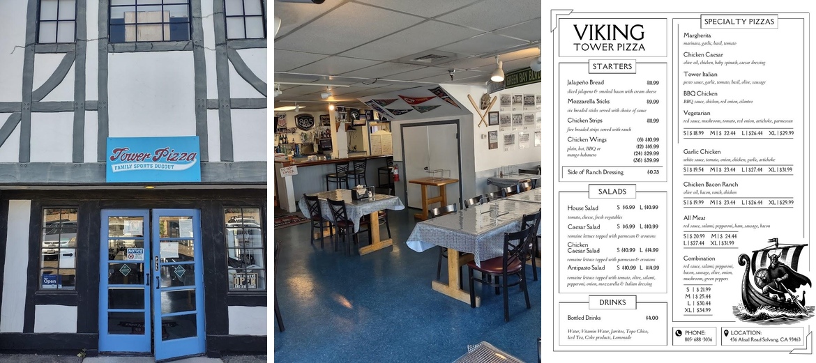 Viking Tower Pizza Menu