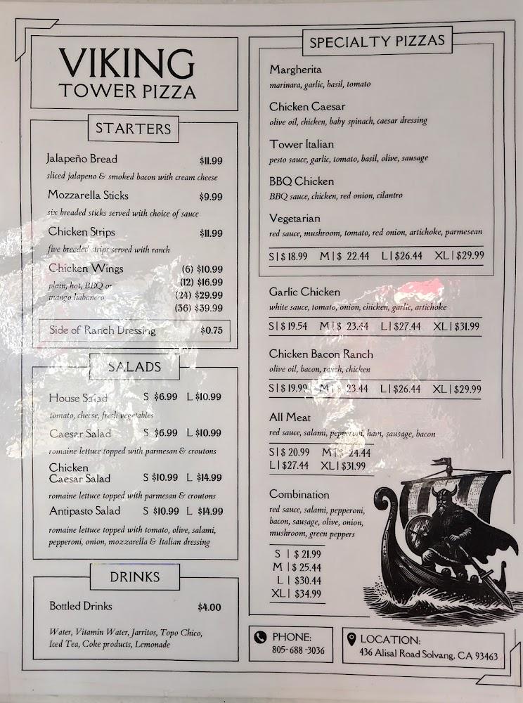 Viking Tower Pizza Menu image 4